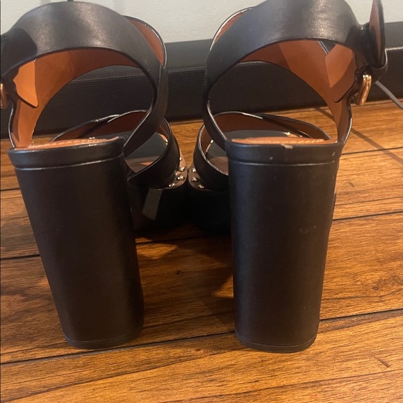 Coach Black Platform Sandals with Studded Trim - Picture 2 of 3